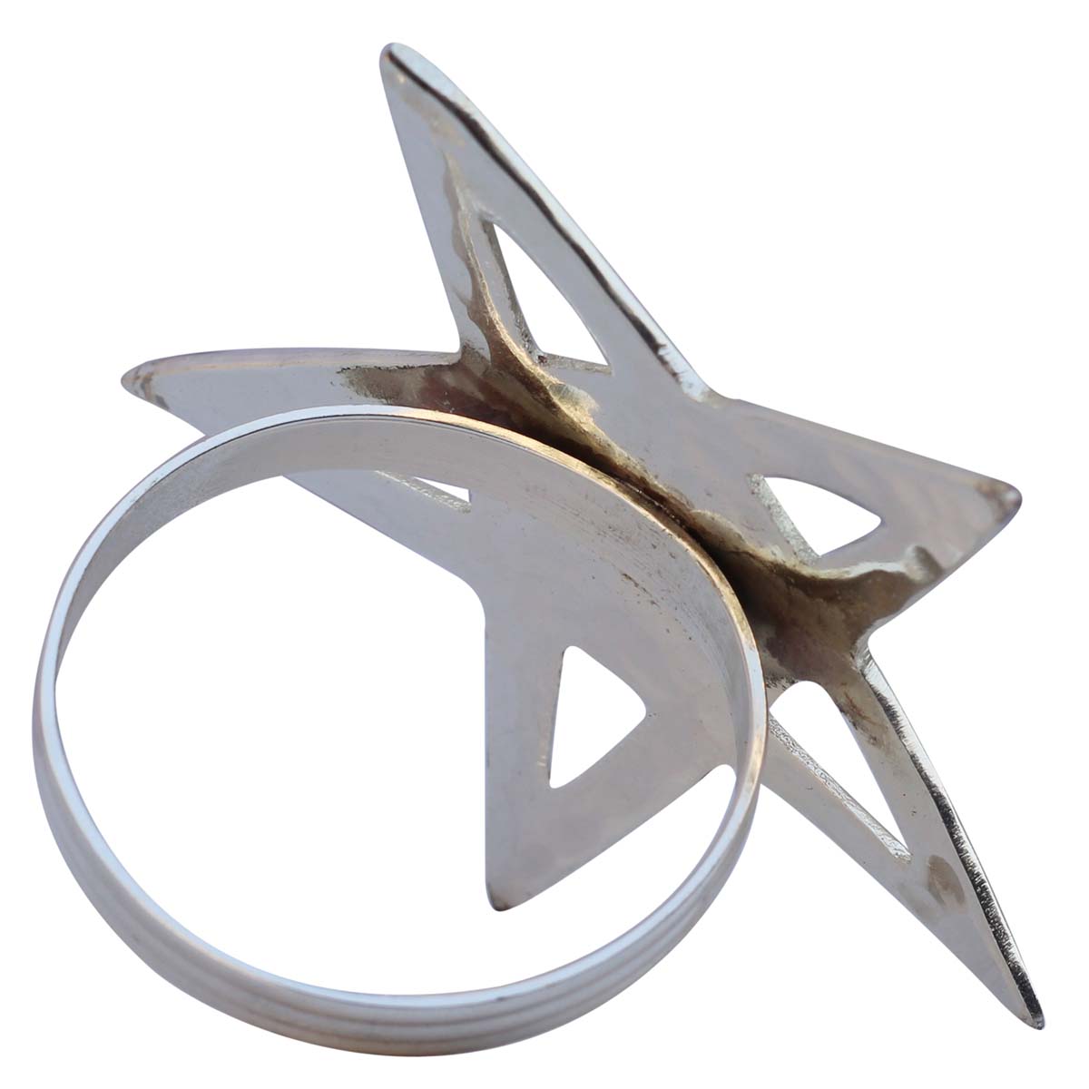 Napkin Rings Wholesale - Napkin Rings - Cast in Brass - Star Motif - Nickel Plated